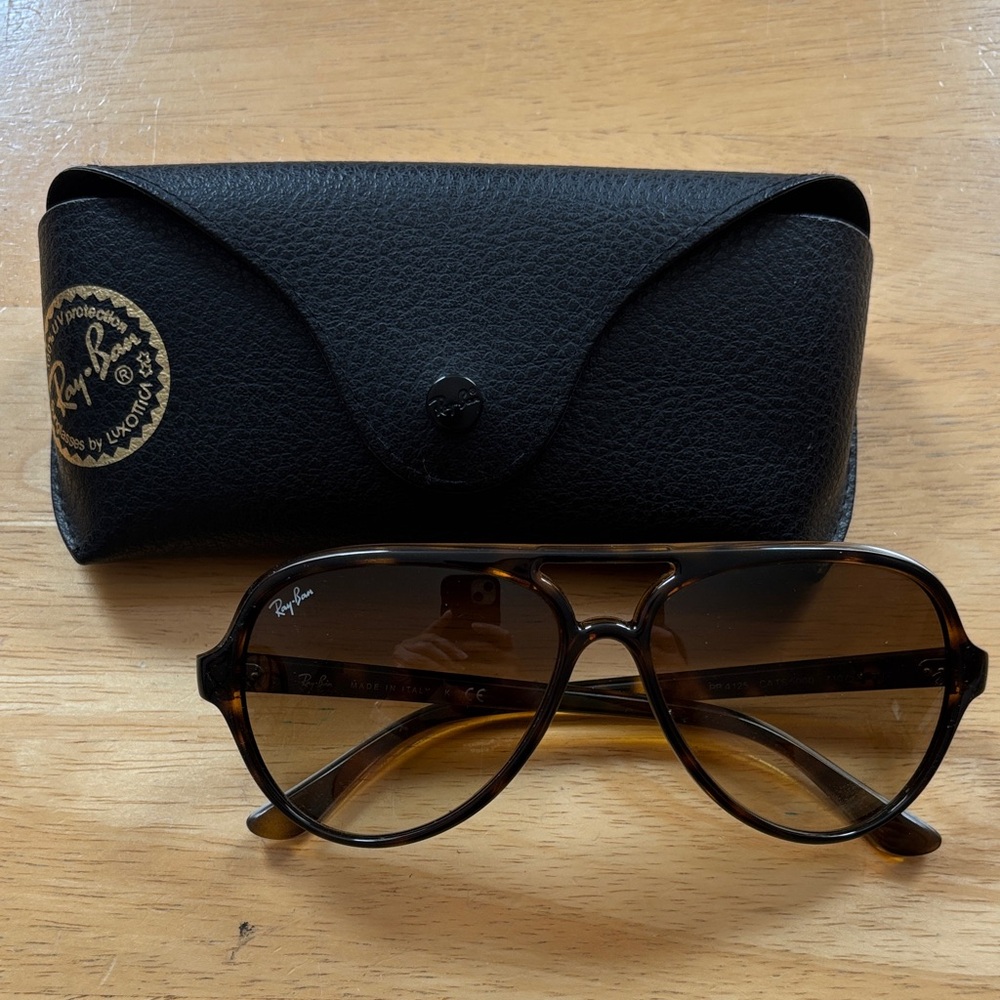 Ray-Ban Tortoise Sunglasses with Black Case